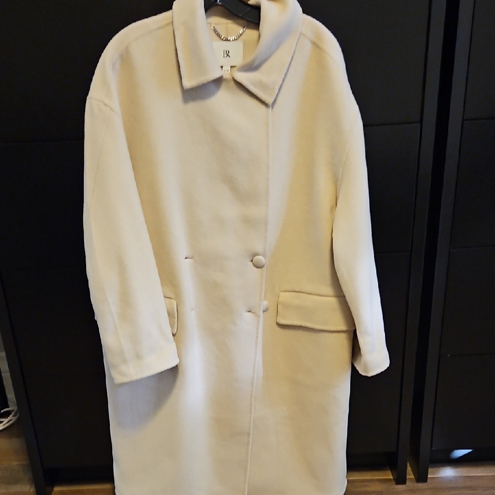 Banana Republic Cream Wool Blend Coat